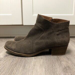 Lucky Brand Women's Size 9.5 W Brolley Booties Taupe Genuine Suede Leather Boots